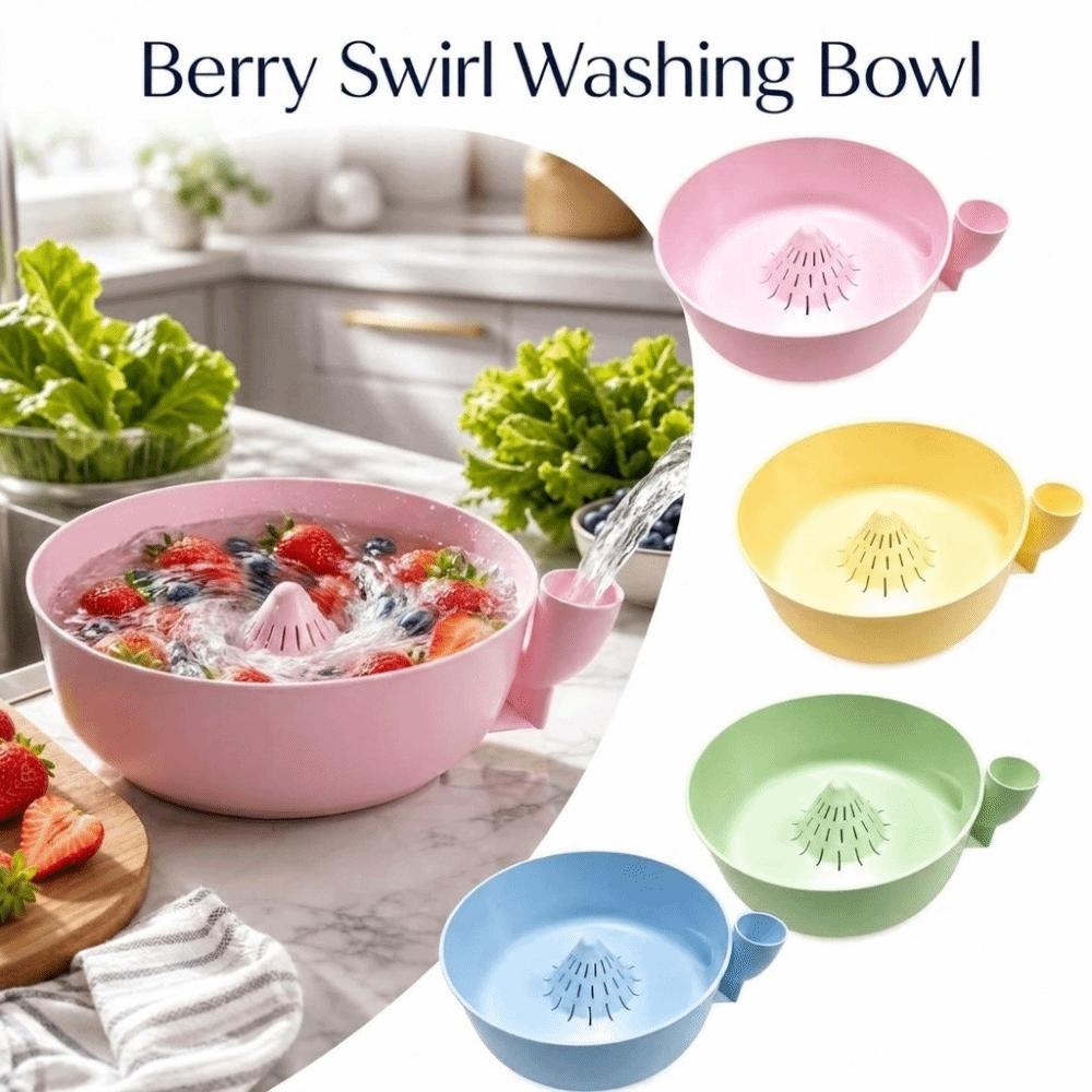 Self Rinsing Automatic Fruit Wash Bowl Quick Drain Berry Rinse Basin Strawberries
