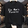 Unisexs Im Moms Favorite Graphic TShirt Solid Black Print Breathable LooseFit Round Neck Short Sleeve Suitable for Fitne
