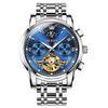 Mechanical Automatic Moon Phase Watch Stylish Skeleton Waterproof Popular Luminous Watch for Men