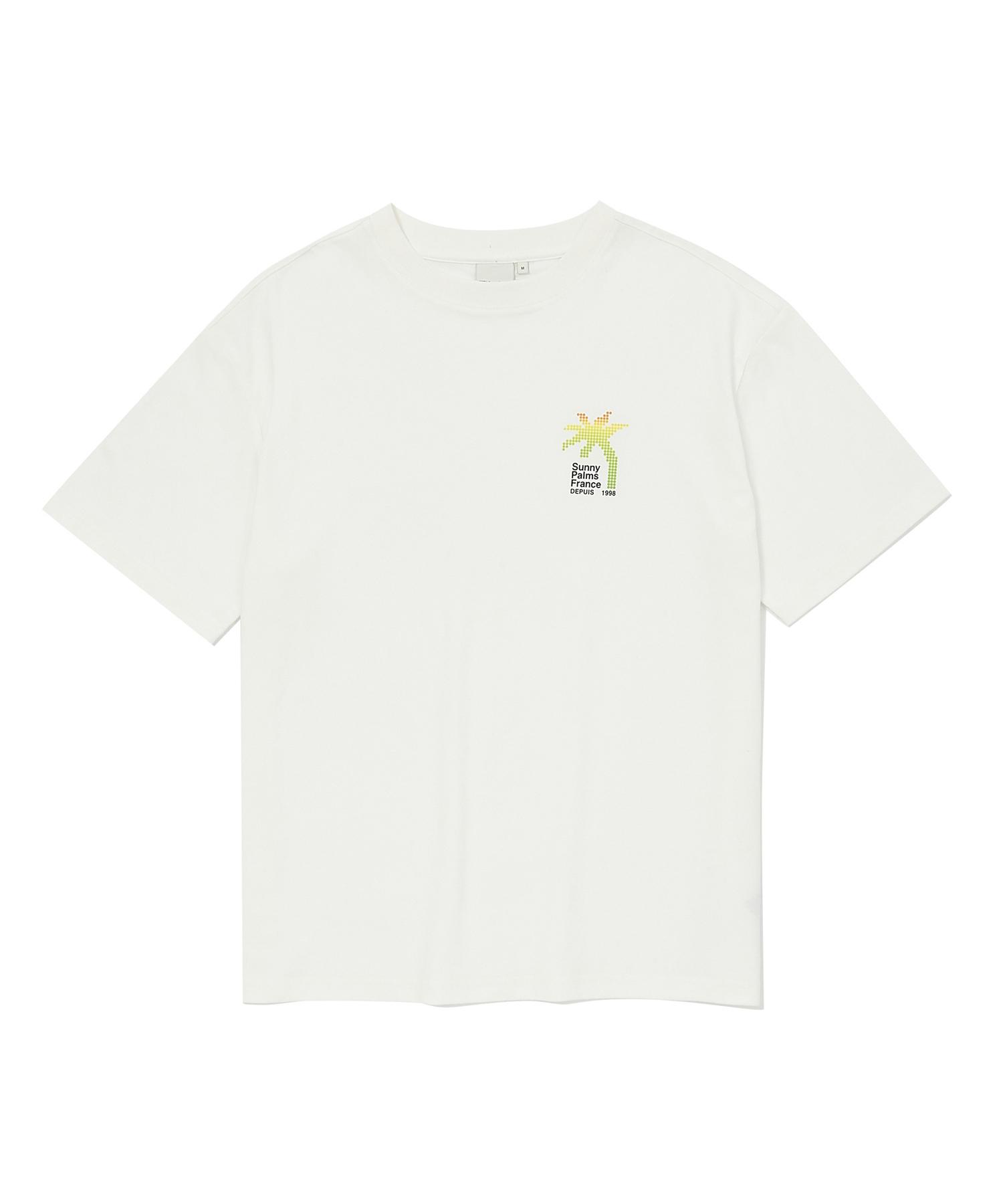 Coolt Pixel Palm Tree T-Shirt White White/S