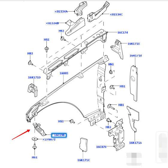 Fender Small Bracket for 2014 Land Rover Range Rover Sport LR033055/LR033051