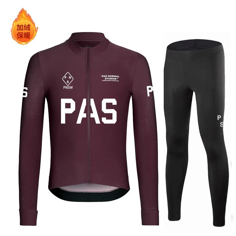Winter Outdoor Sports Long-sleeved Cycling Clothes Men and Women Quick-drying Fleece Double Arrow Seat Cushion 2026 Winter Fleece Cycling Clothes Set