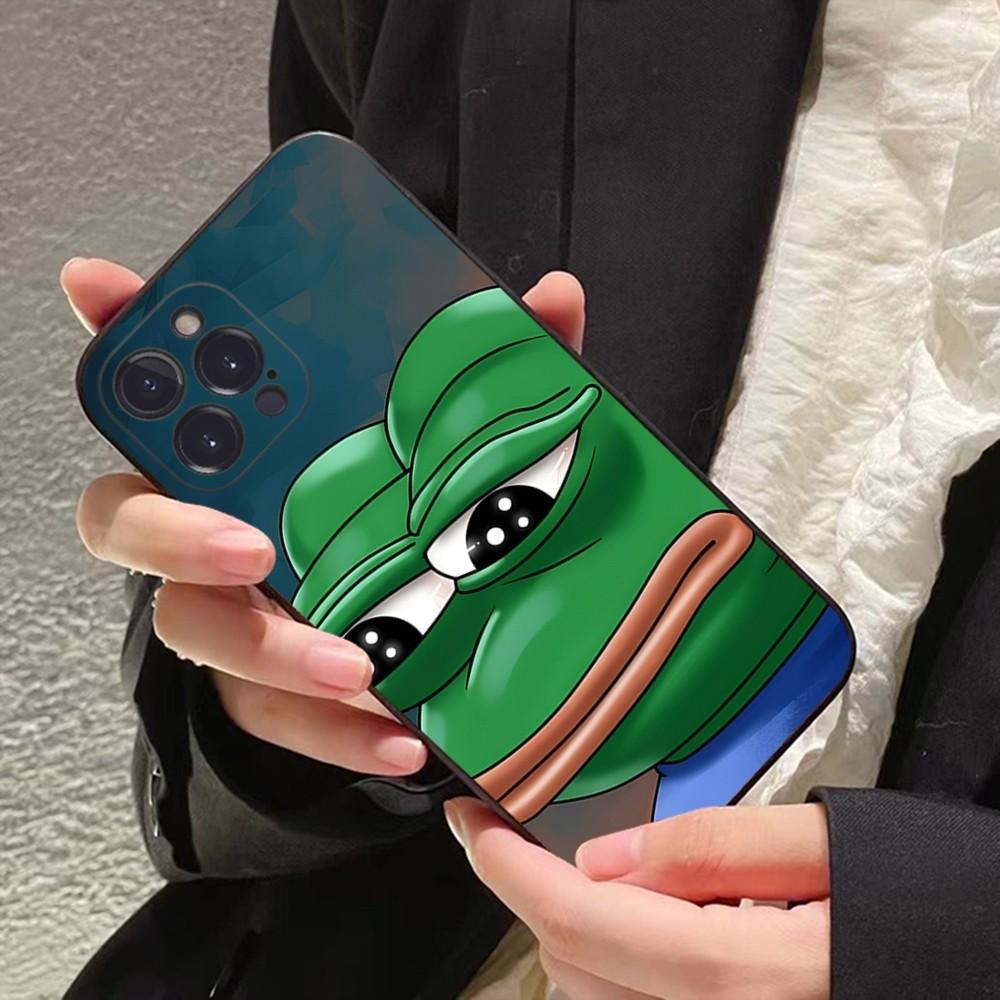 Cute Frog & Pepe the Frog Meme Print Phone Case for iPhone 17 16 15 14 13 12 11 16E Series Pro Max Plus Double Layer Protection