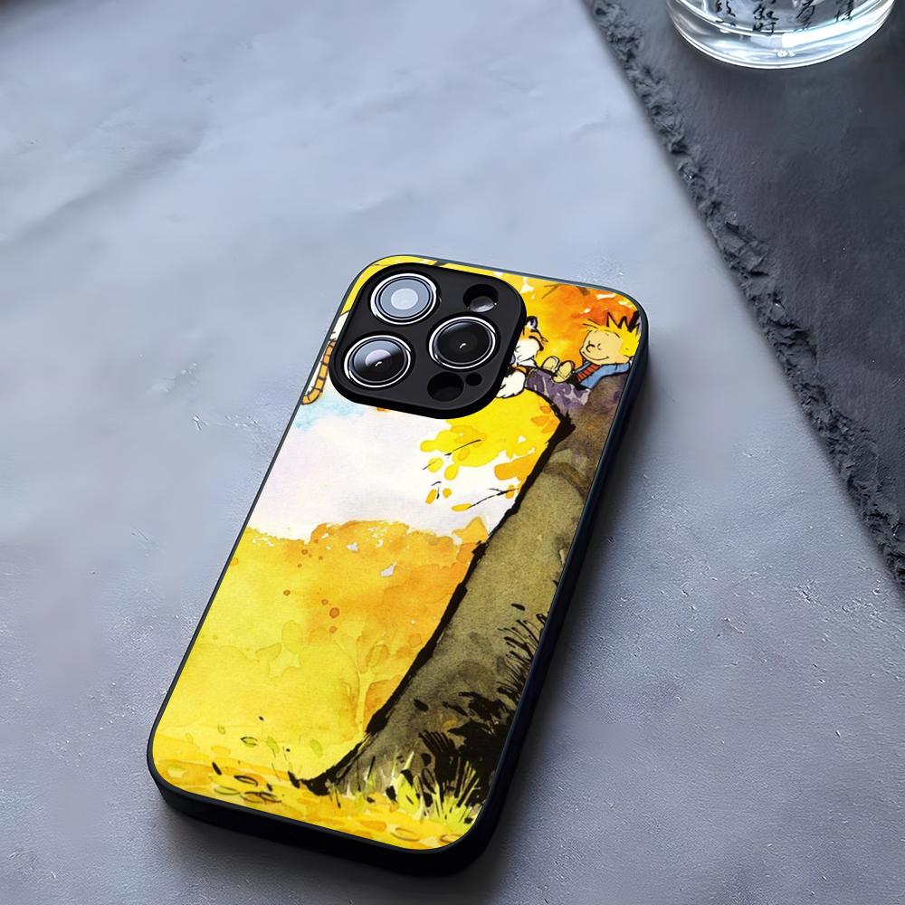 Cartoon C-Calvin And H-Hobbes Phone Case Tempered Glass For IPhone 17 13 14 16 12 15 11 Pro Max Plus Mini X XR SE2020 Coque