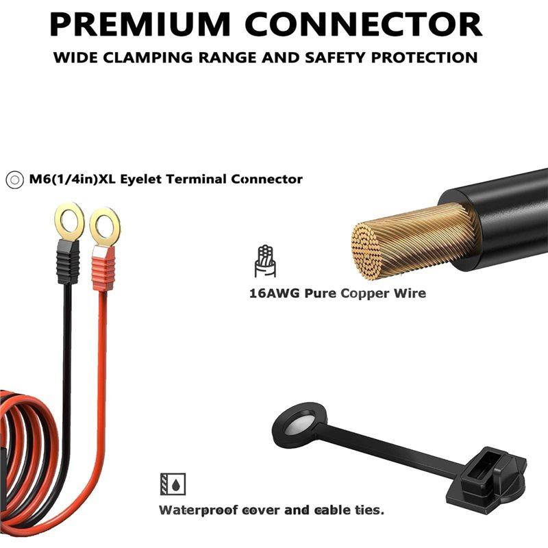 X-Connect Accessory M6 XL Eyelet Terminal, Smart Batteries Trickle Cable 2 Pack GC002 For NOCO Battery Chargers-B61B