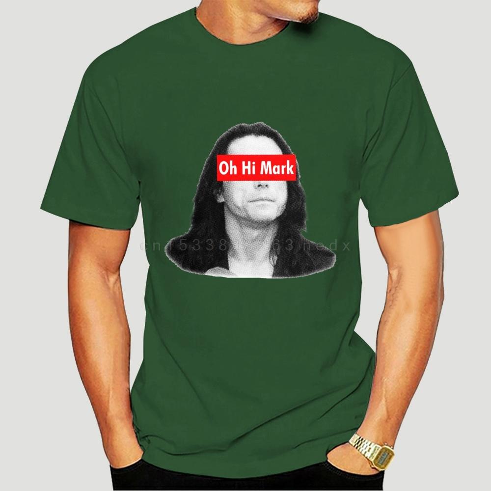 Oh Hi Mark The Disaster Artist Tshirt Men Cotton The Room Tommy Wiseau Short Sleeve Tee Shirts Printed