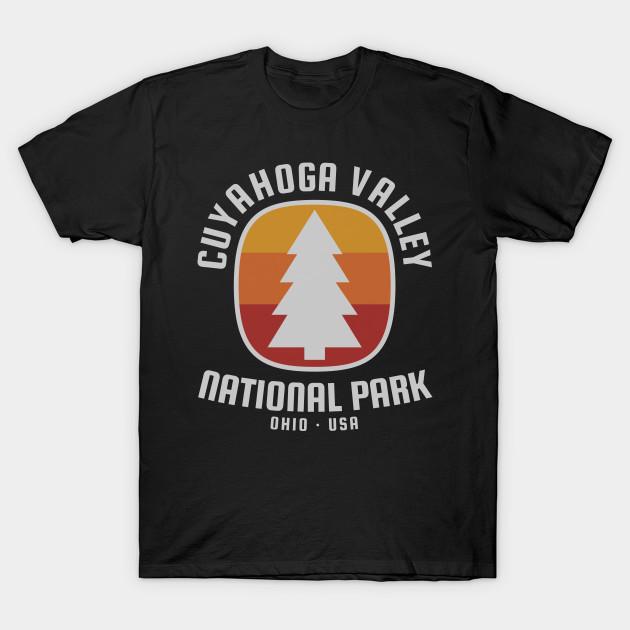 

Men Black Print T-shirt Cuyahoga Valley National Park Retro No-Cut Transfer Paper Print Cotton Tshirt M чёрный