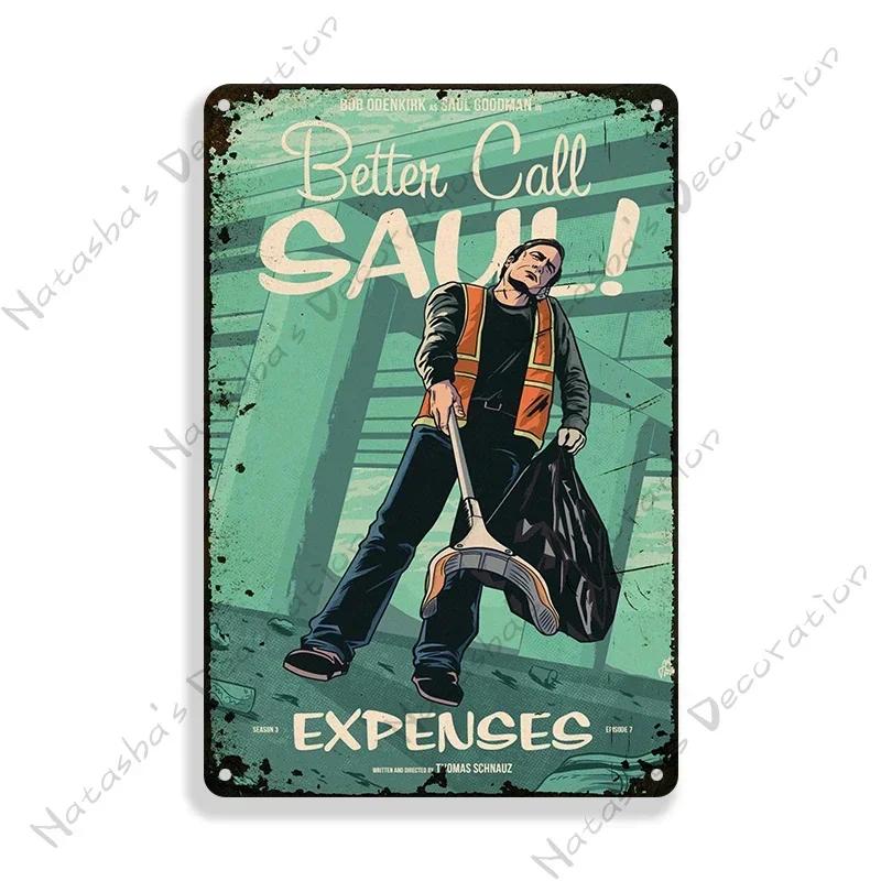 Piatto Decorativo Classico TV Better Call Saul Placca Metallica Latta Metallica Vintage Cartello Metallico Retro Poster Placca da Parete Decorazione Industriale