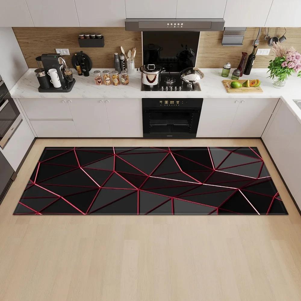 Geometric Square Pattern Home Kitchen Floor Mat Door Front Decoration Floor Mat