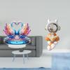 Acrylic Swan Astronaut Sculpture Tabletop Centerpiece Decorative Statue for Office Bookshelf