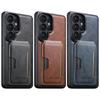 Luxury Leather Phone Case for Samsung Galaxy S26 Ultra S25 S24 S23 S22U Magnetic Attraction Detachable Card Holder Wallet Cover