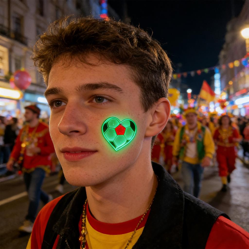 Glow In The Dark Football Stickers, Temporary Face Stickers For Fan Parties