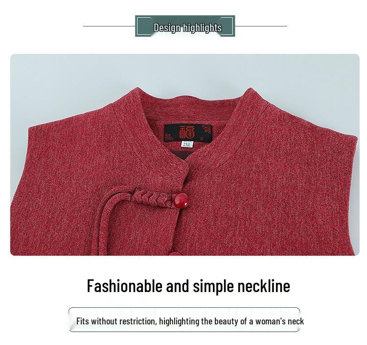Women's Chinese Style Sleeveless Vest for Spring/Autumn