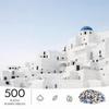 500pcs Jigsaw Puzzle Suitable for & Families - Challenging Advanced Brain with Light Blue Sky & White/Roofed, Portable Rectangular for Decor, Christma