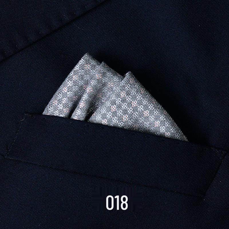 Men's British Pattern Pocket Square - Suit Wedding Banquet Accessory, Polyester Cotton Handkerchief.