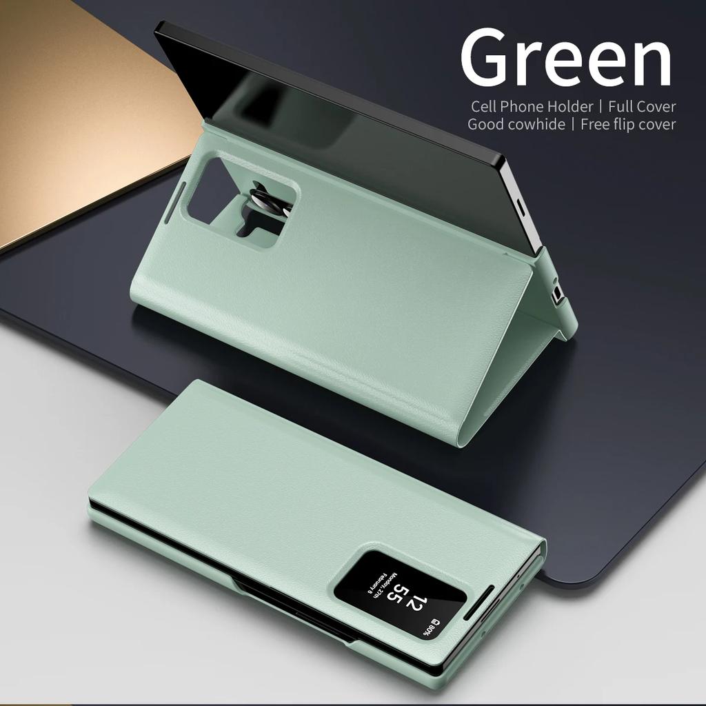 High-end Original View Smart Window Wallet Leather Case For Samsung Galaxy Z Fold 7 6 5 4 3 Skin Feel Shockproof Protect Cover