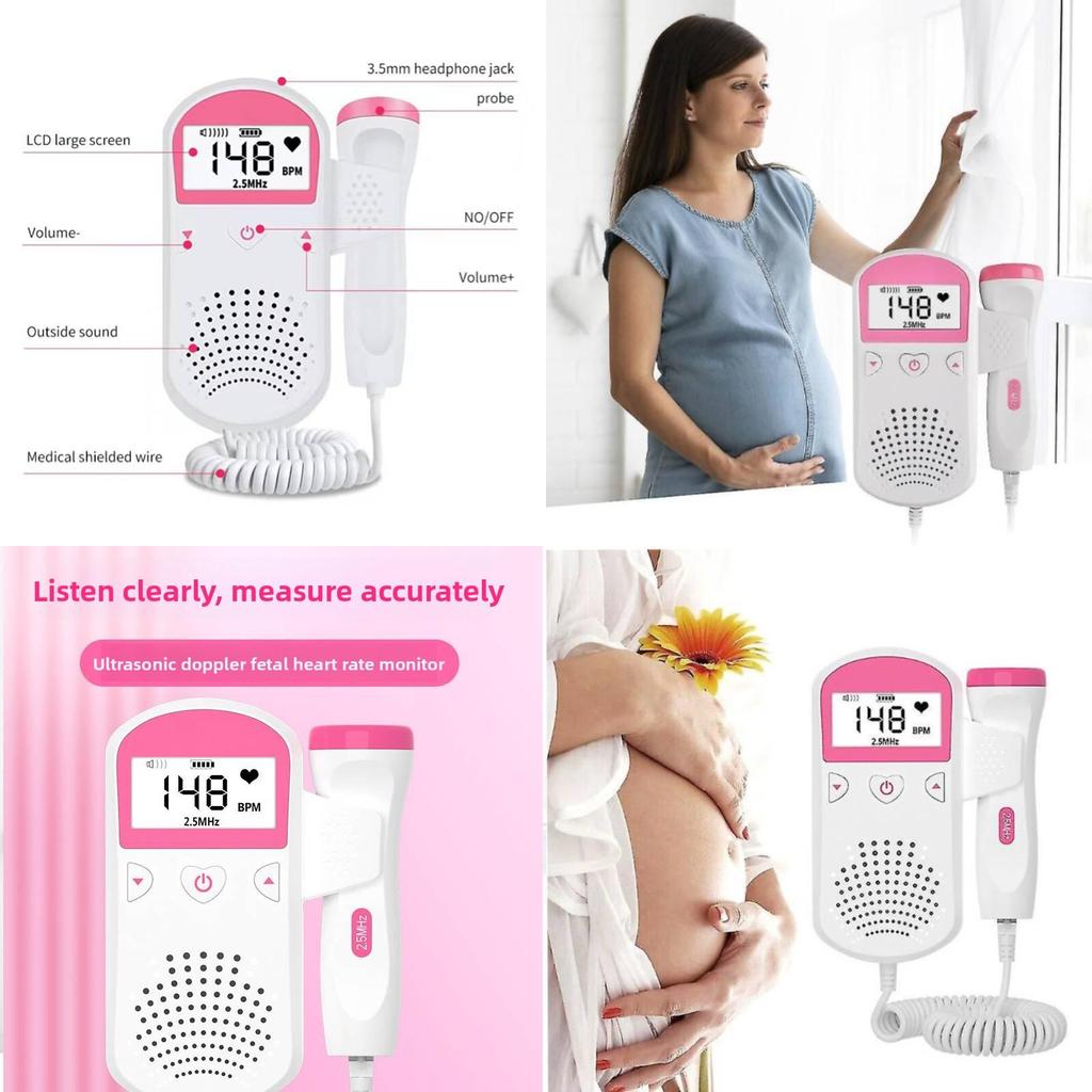 Baby Fetal Doppler Heartbeat Monitor With Sound Enhancement Gel For Expecting Moms
