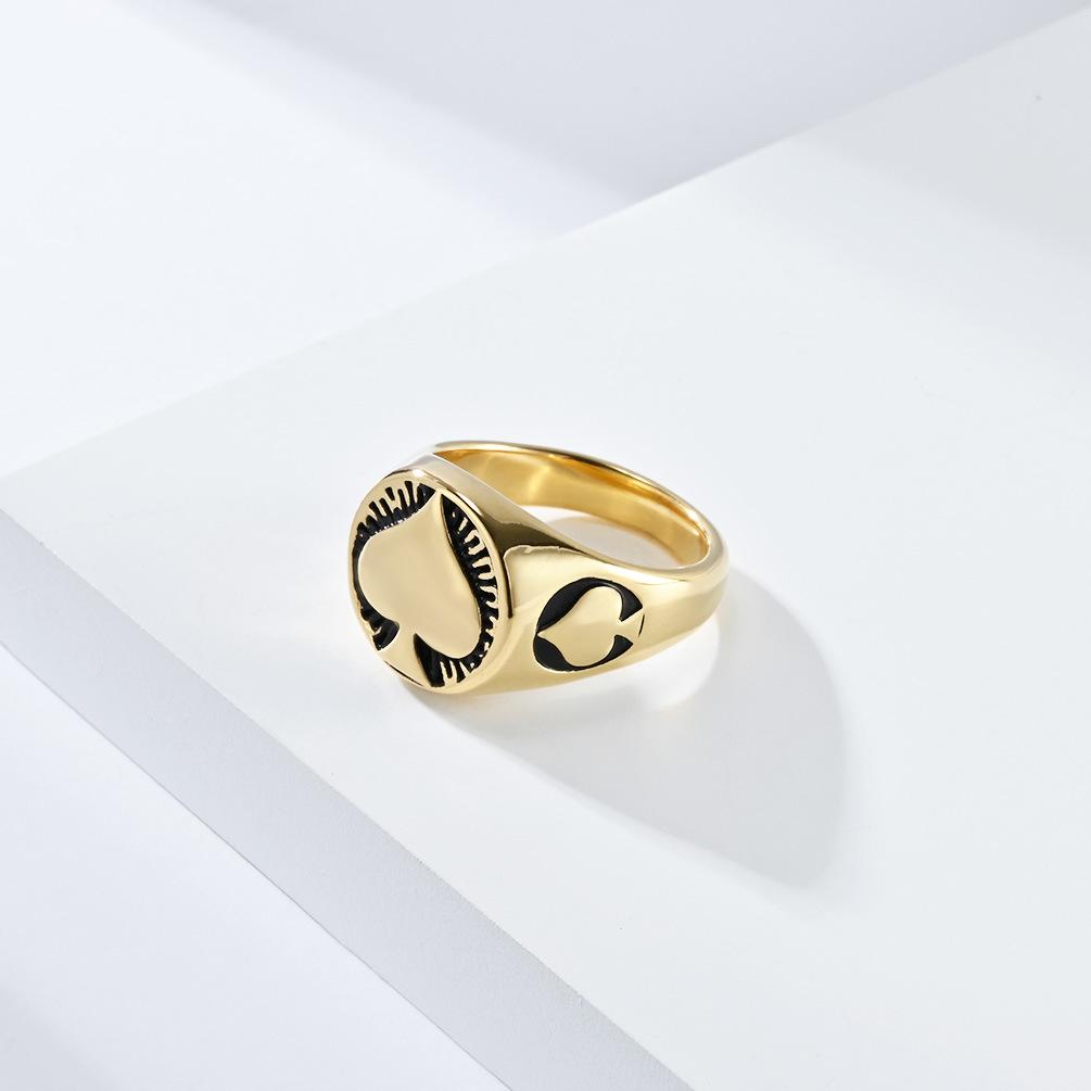 Poker Pik Ass Titanstahl Ring Ring Herren Nische Persönlichkeit Glücksbringer Hipster Wear Handzubehör