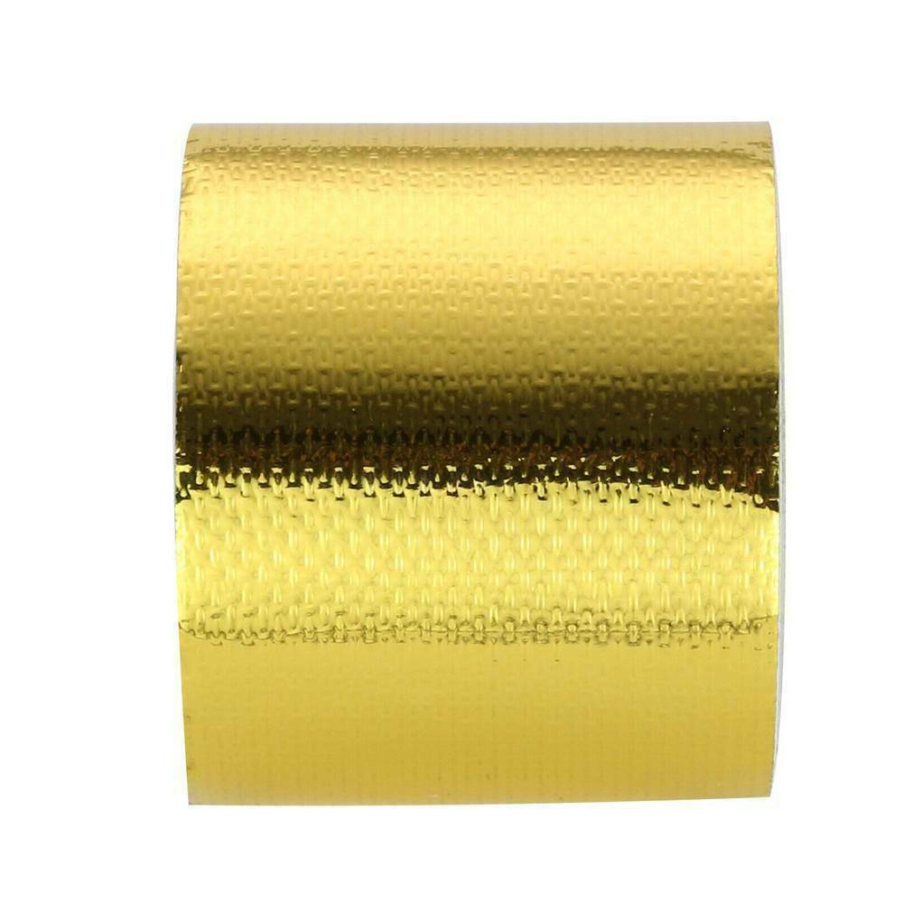 Klebeband Hitzebeständig Schwarz 5m X 50mm Gold Hitzeschutz-Klebeband - Reflektierend, Selbstklebend Für Motorraum & Mehr Hitzebeständiges Klebeband Auspuff