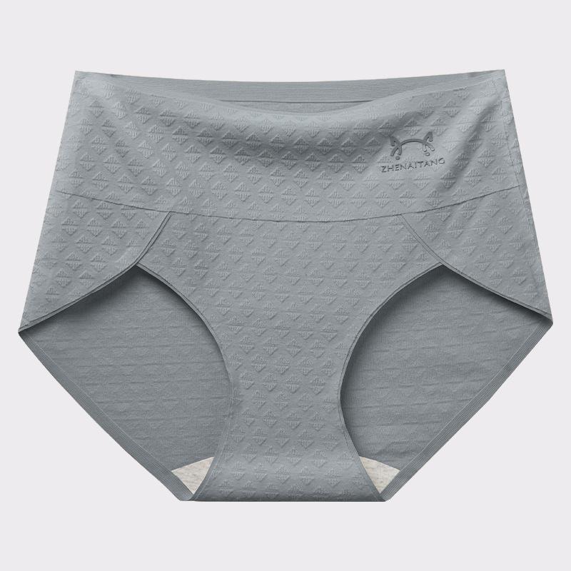 

Хлопковое нижнее белье для женщин с высокой талией, бесшовные дышащие, приятные для кожи трусики-треугольники больших размеров для поднятия бедер XL темно серый