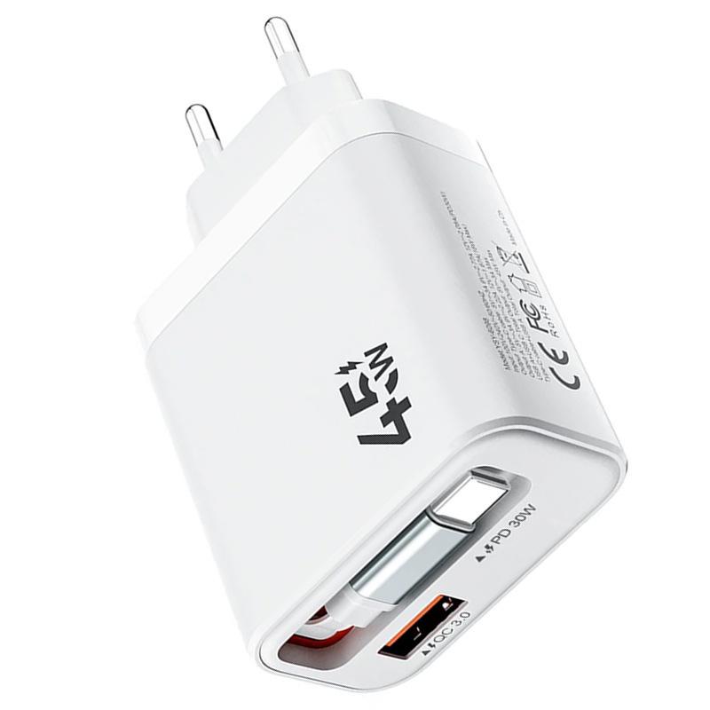 PD45W Foldable Charger with Built-in Cable for Apple & Samsung - US/EU/UK Standard, Fast Charging