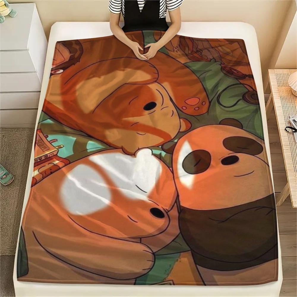 

1PC We Bare Bears Print Flannel Blanket, High quality Comfortable for All Seasons, Home Decor, Warmth and Comfort, Perfect for Christmas Gifts244 80cm x 120cm