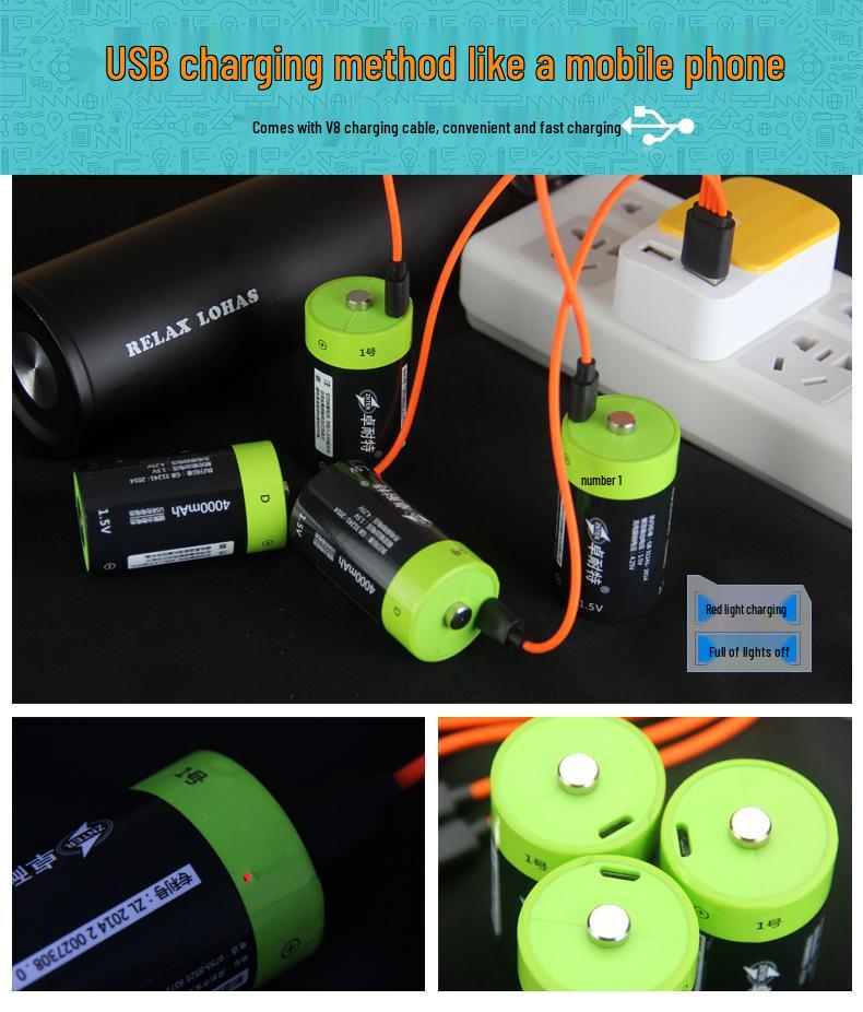 1.5V 4000mAh No. 1 Rechargeable Lithium Battery Pack for Gas Stoves and Water Heaters