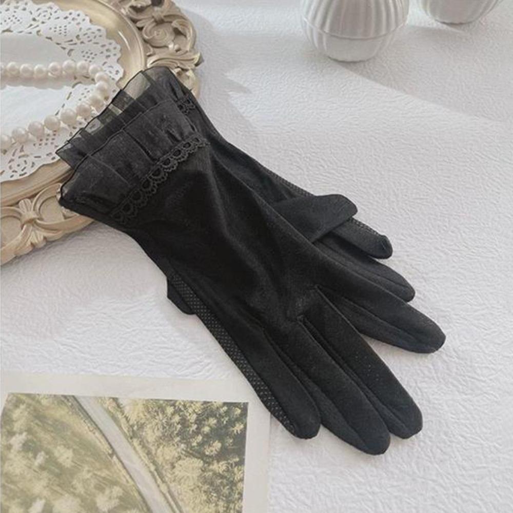 Breathable Touch Screen Gloves Lace Thin Anti Slip Women Mittens UV Protection Sun Protection Cycling Driving Riding Glove
