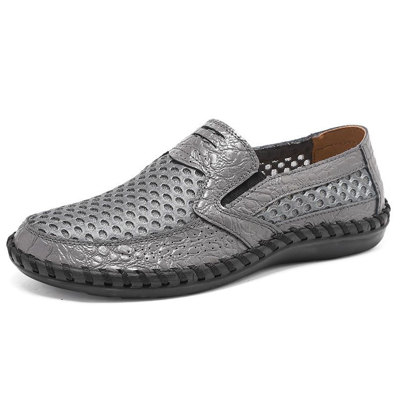 Fashion Soft Splicing Mesh Low-Top Male Casual Shoe Non Slip Fashion 2025 High Quality Designer Comfortable Size 46 Men's Leather Shoes