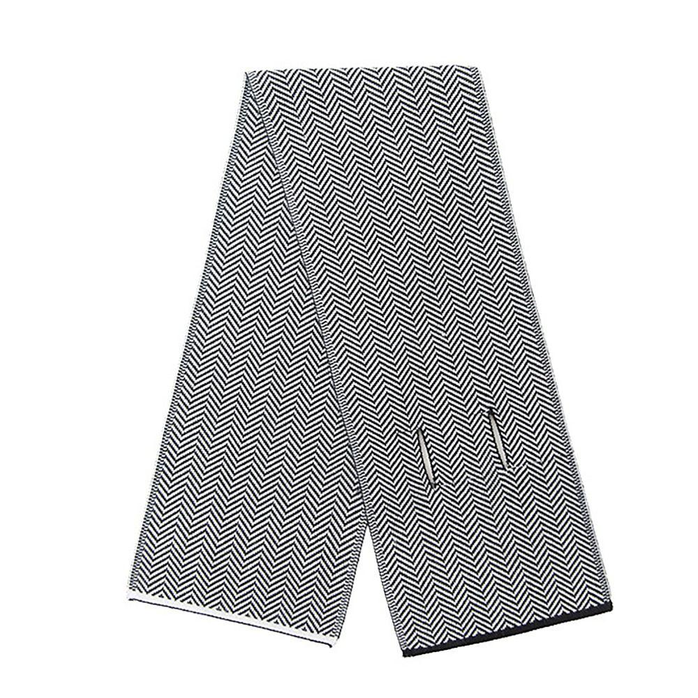 

Winter Warm Thermal Neck Warmer 90x18cm Thickened Shawl Luxury Knitted Scarf for Woman Man чорний