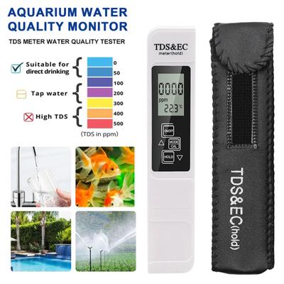 4-in-1-TDS-Wasserqualitätsteststift, Digitalanzeige, hochpräziser, tragbarer, batteriebetriebener, digitaler Multifunktions-Wasserreinheitstester