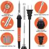 60W Adjustable Soldering Iron Kit with Stand, Solder Wire, and 5 Tips