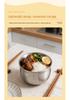 304 Stainless Steel Double-Layer Insulated Anti-Scald Rice Bowl with Spoon for Kids and Home Use