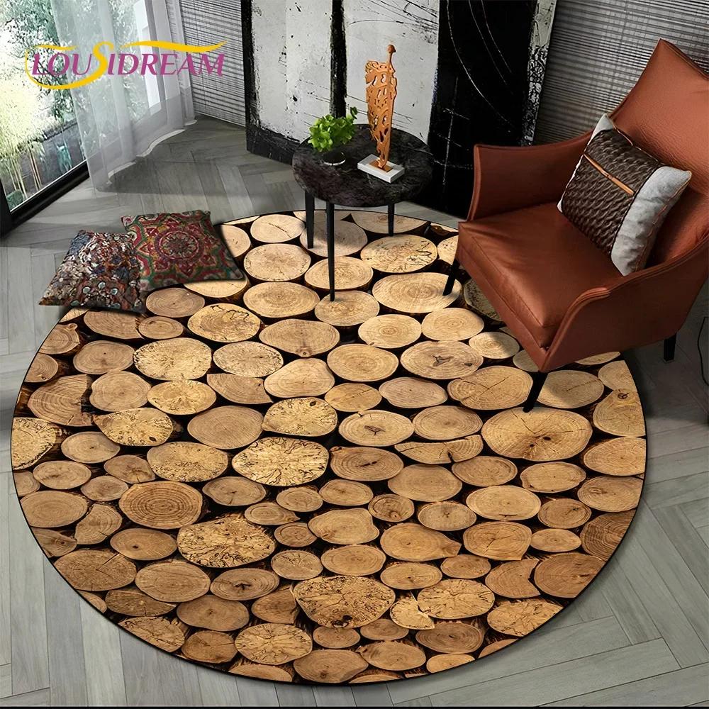 Latest 3D Color Wood Grain Lines Round Area Rug,Carpet Rug for Living Room Bedroom Sofa Child Playroom Decor,pet Non-slip Gift