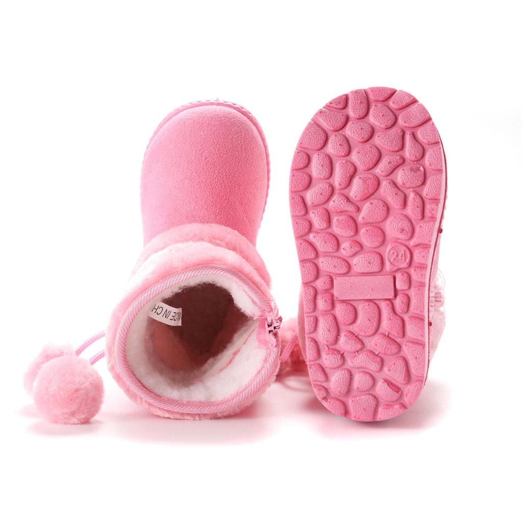 Children's Pom-Pom Snow Boots 2025 - Warm Winter Cotton Shoes