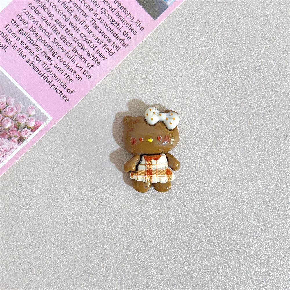 10Pcs New Mini Kawaii Warm Colored Cartoon Kitten Series Flat Bottom Scrapbook  Diy Jewelry Making Hairwear Accessorie A21