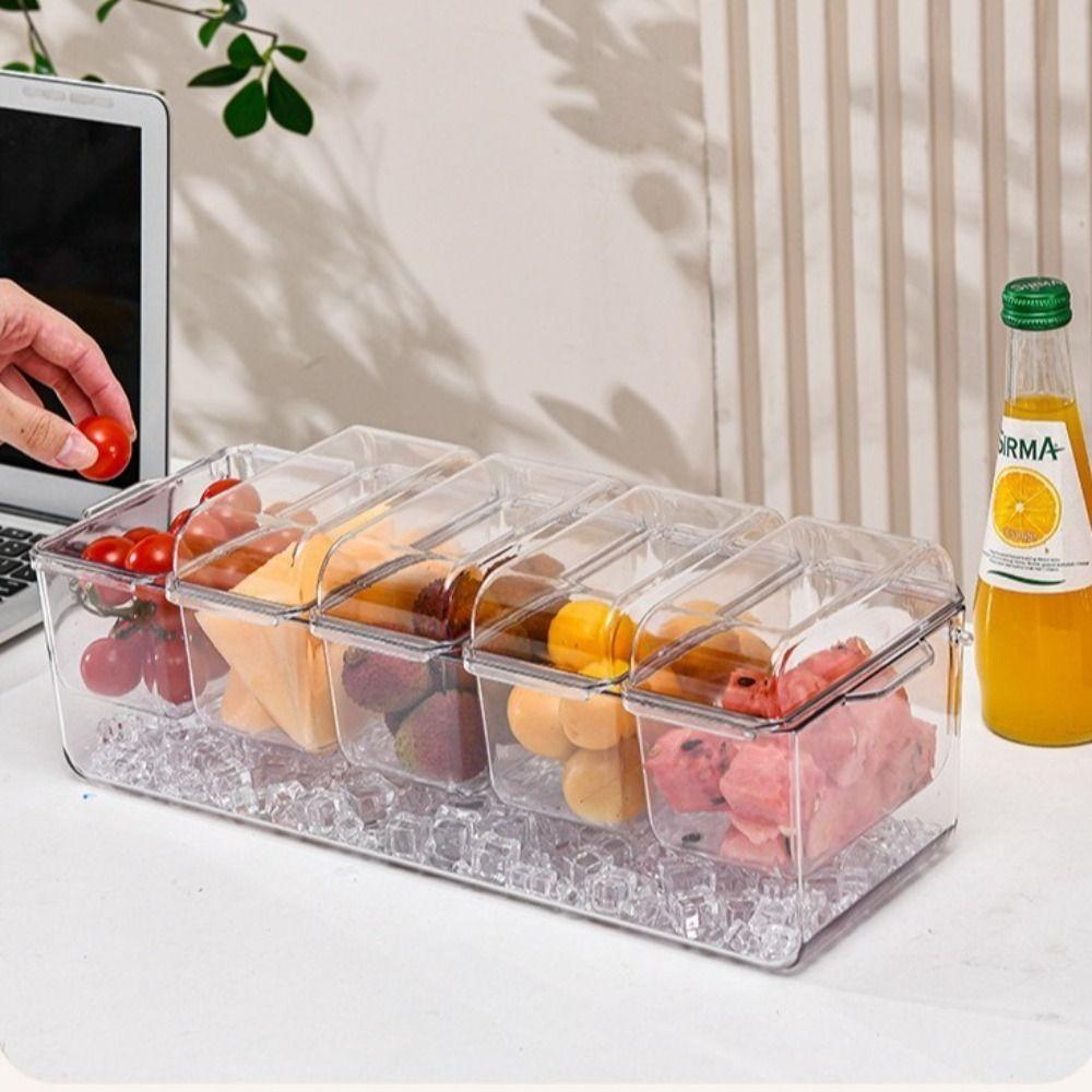 Transparent Fresh Iced Box Detachable Chilled Fruit Fresh-keeping Box New Condiment Tray