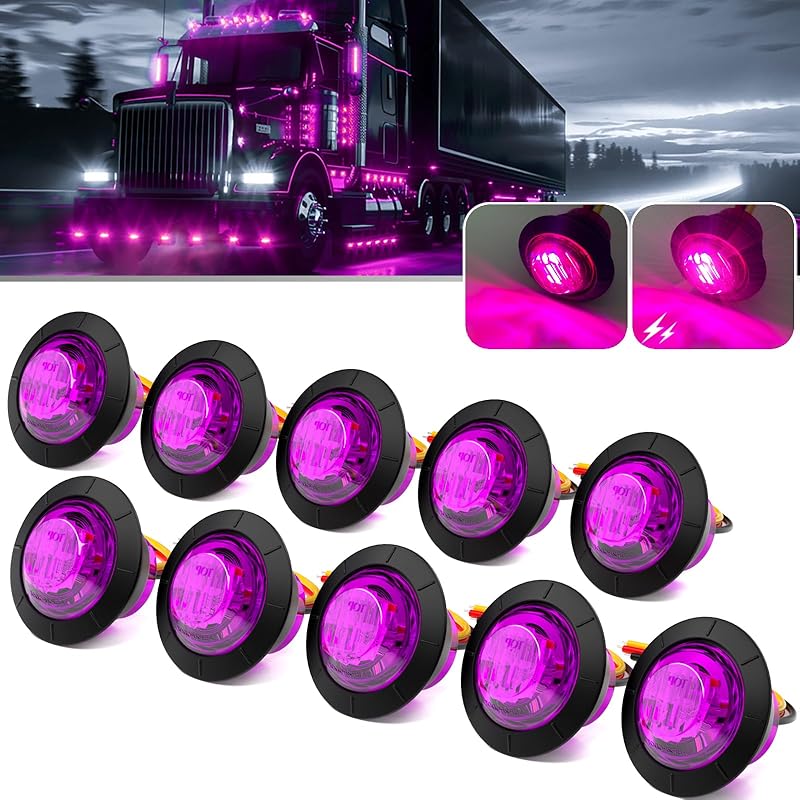 BJZ 3/4" Strobe+Marker Lights Dual Function Amber Trailer LED Side Clearance Tail Bumper Griller Flash Lights 12V Turn Signal Warning Indicator