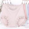 Women's Plus Size Solid Color Threaded Lace Lace Birth Year Big Red Triangle Panties