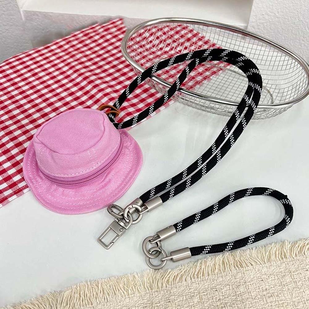 Koreanischer Denim Fischerhut Anhänger Beutel Mini Personalisierbares Design Hängende Kopfhörertasche Anti-Verlust Handgelenkband Geldbörse Schlüsselanhänger