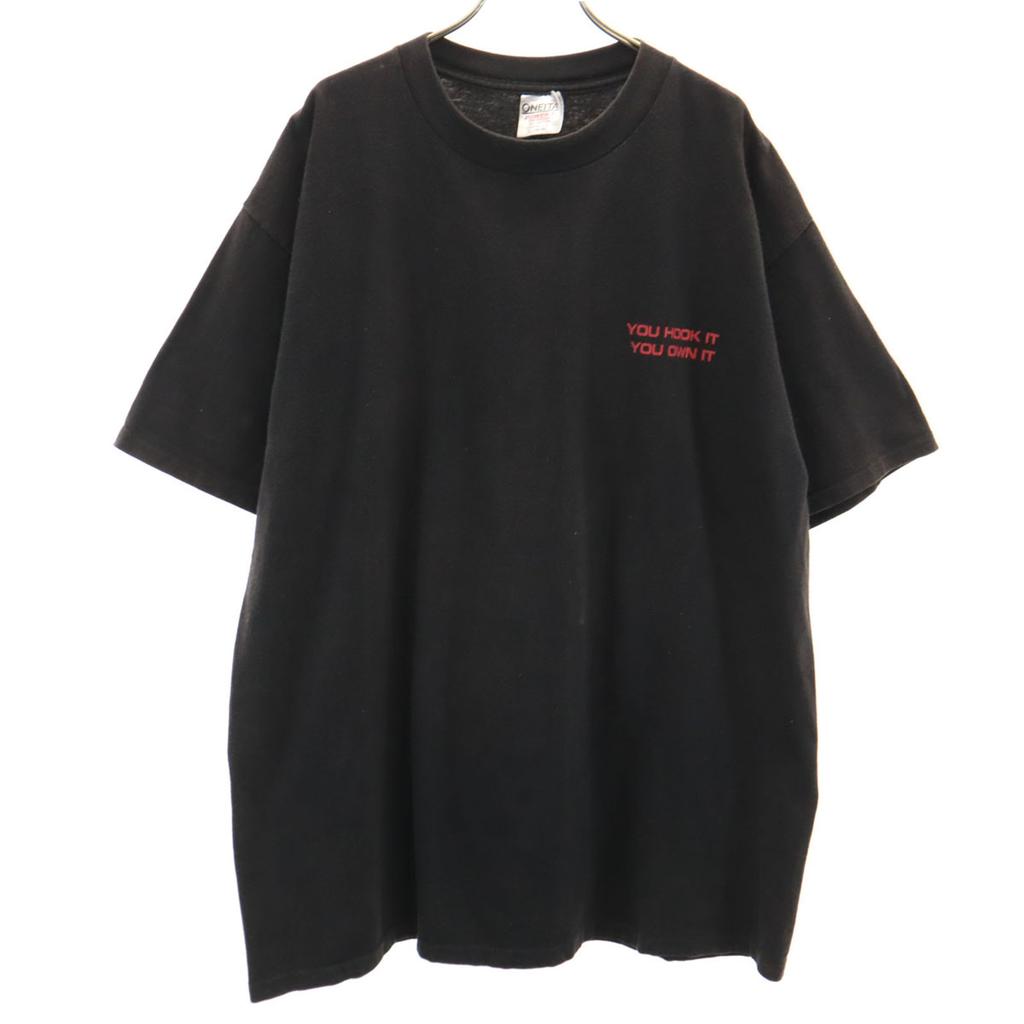 ONEITA 90s Made In USA Old Spider Print Back Short Sleeve T-shirt POWER-T Men's Used