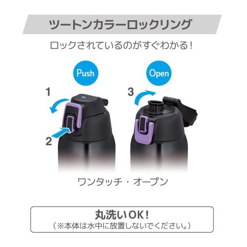 Thermos Water Bottle Vacuum Insulated Sports Bottle 1.5L Black Purple Cold Storage Only FHT-1502F BKPL