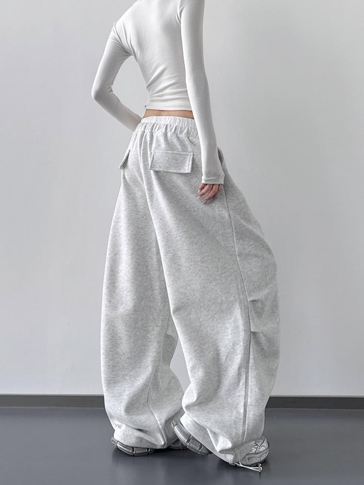 2025 Popular Women's Autumn Wide-Leg Sports Pants with Double Waistband