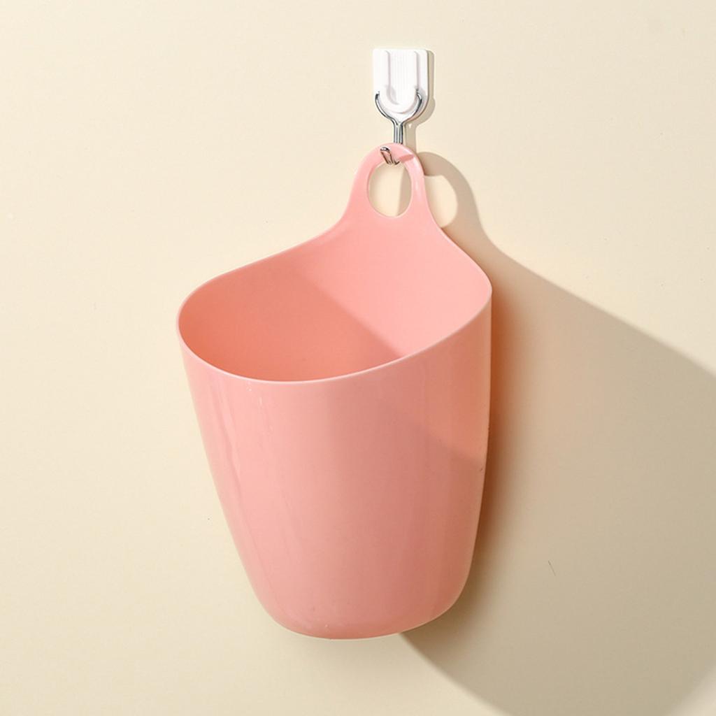 Hanging Trash Can Mini Multifunctional Space Saving Plastic Hanging Storage Bucket for Desktop