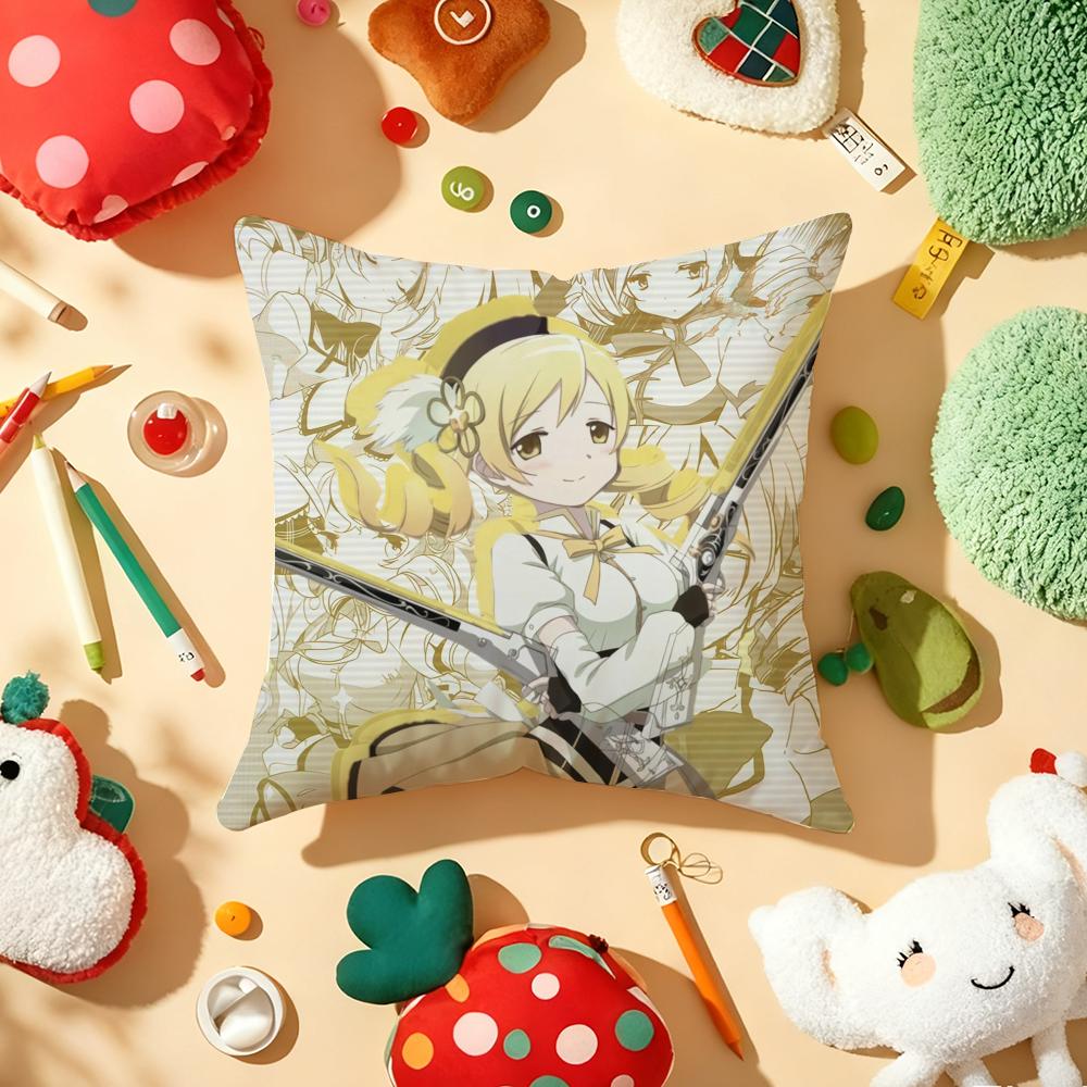 Cushion Cover Plush Fabric Soft DoubleSided Printed Sofa Warm Winter Home Gift Pillow Cover PPuella MMagi Madoka Magica