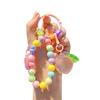 Fruit Pendant Keychain Colorful Beads Keychain Cute Transparent Fruit Bag Backpack Purse Charm Gift for Women Girls Teens