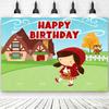 Cartoon Little Red Riding Hood Backdrop Girl Birthday Decorations Party Supplies Baby Shower Banner Photo Shoot Props Kids Gifts