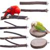 Deloky 8 PCS Natural Wood Bird Perch Stand-Wooden Parrot Perch Stand-Perch Platform Cage Accessories for Parrotlets Budgies Cockatiels Parakeets