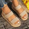 Fashion 2025 Elastic Band Wedge Sandals for Women Summer Lightweight Non Slip Beach Shoes Woman Casual Comfort Platform Sandalias Mujer