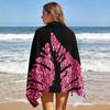 Glittery Pink Lips Beach Towel, Unisex Soft Lightweight Absorbent Quick-Dry for Camping Swimming